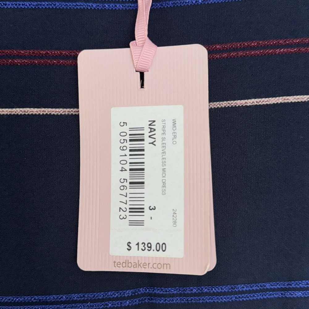 Stripe Sleeveless midi dress by Ted Baker - Picture 2 of 5